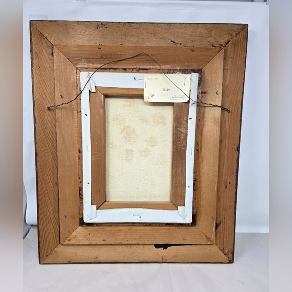 Do R'e Original Oil Painting Vintage Blue Vase With Orange-Yellow Chrysanthemums - Picture 8 of 12